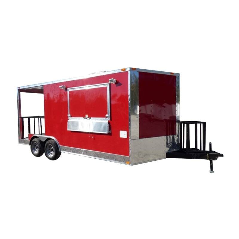 8.5' x 17' Concession Red BBQ Food Catering Event Trailer