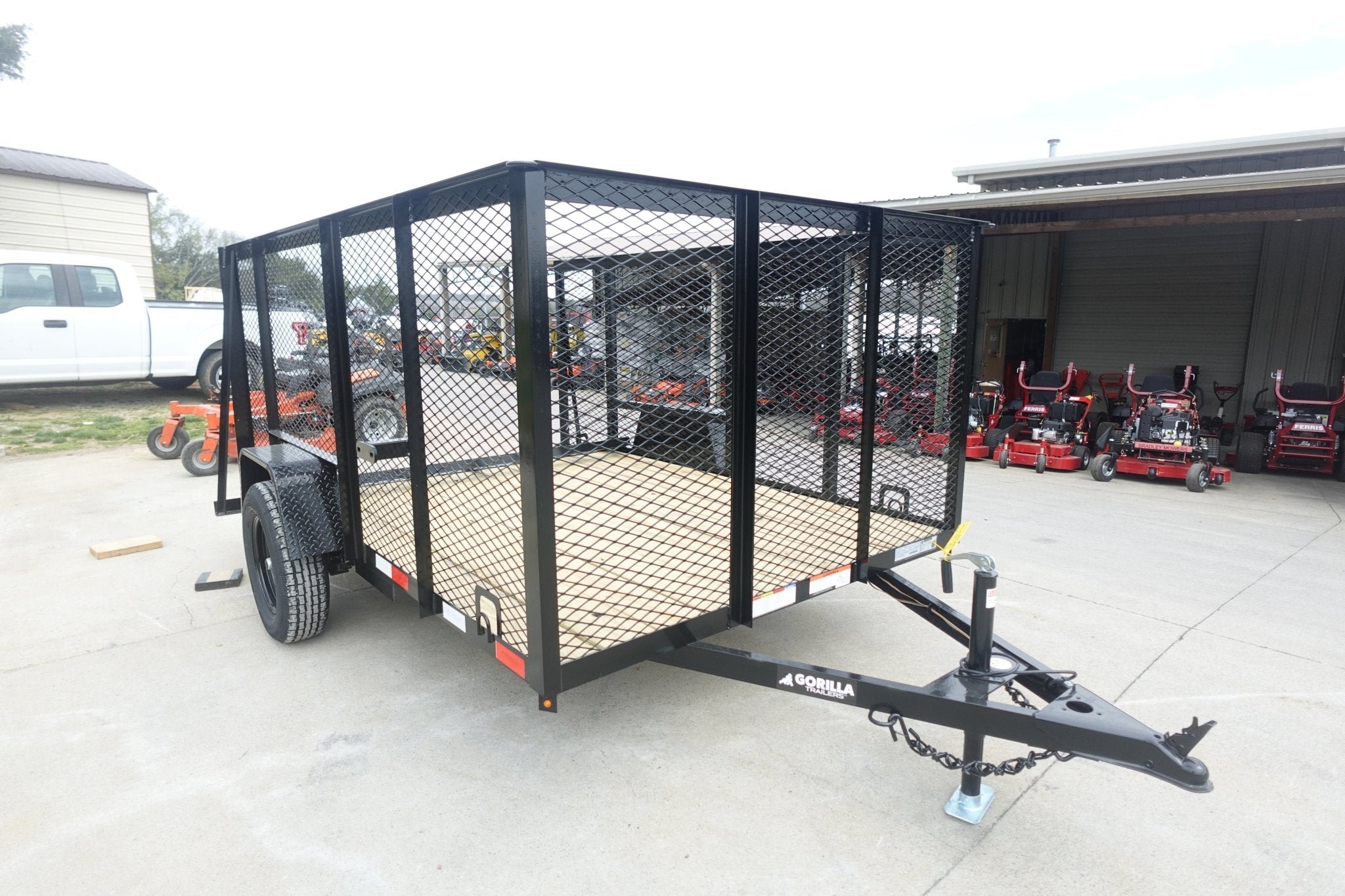 6.4x10 Utility Trailer with 4ft Mesh Sides 3500lb Axle Dovetail