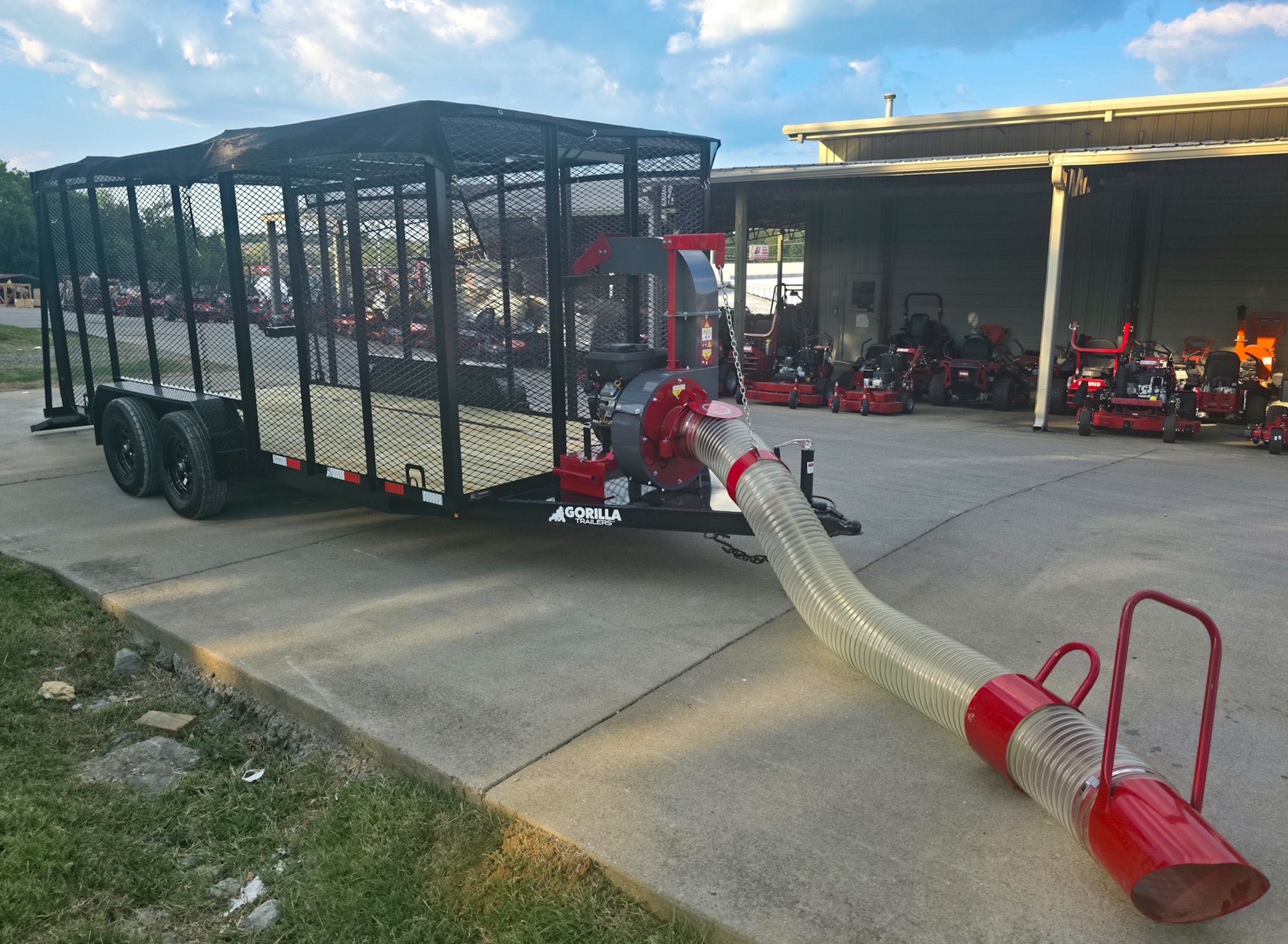 6.4x16 Debris Leaf Suction Removal Trailer with 18HP Debris Loader for Leaf Clean Up