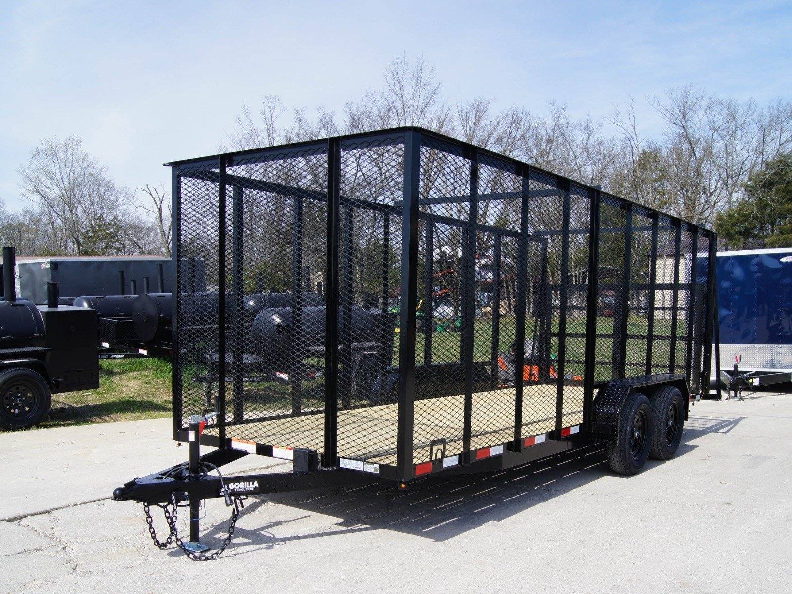 6.4x18 Debris Junk Trash Removal Trailer 6ft Mesh Barn Door Gates (2) 3500lb Axles 7K Gvwr