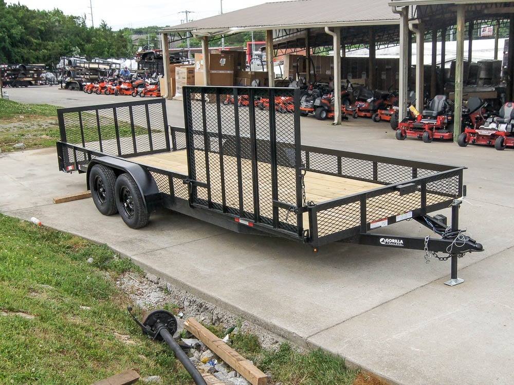 6.4x20 Utility Trailer with Side Gate and 18" Mesh (2) 3,500lb Axles