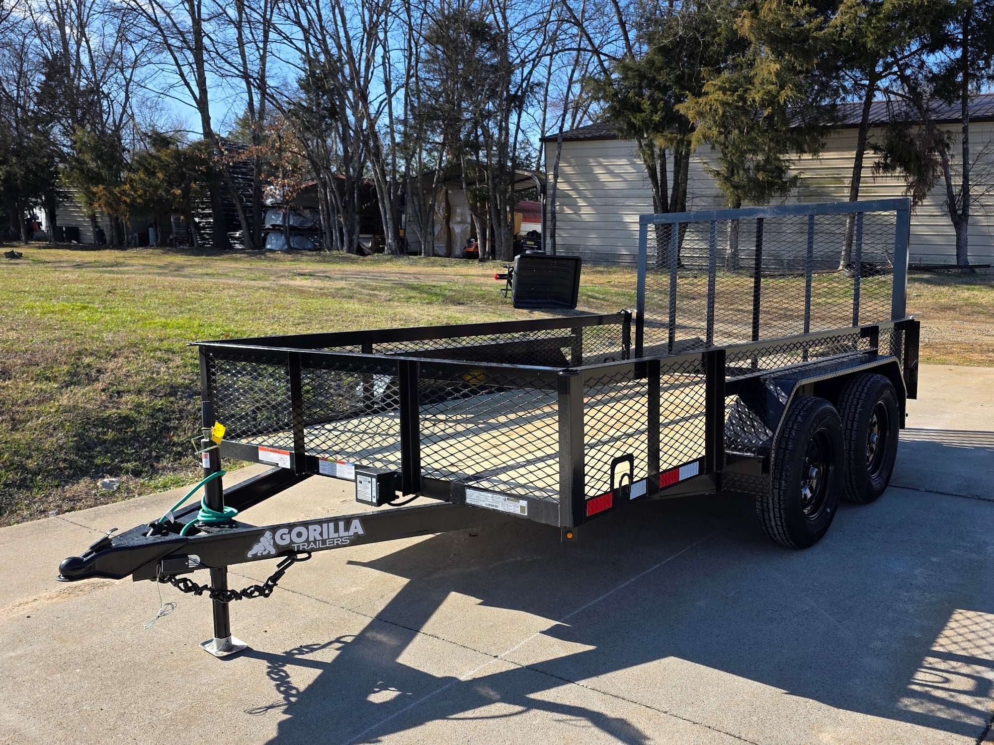 7' X 12' Straight Deck Utility Trailer 18IN Mesh Sides Double Axle 7K GVWR