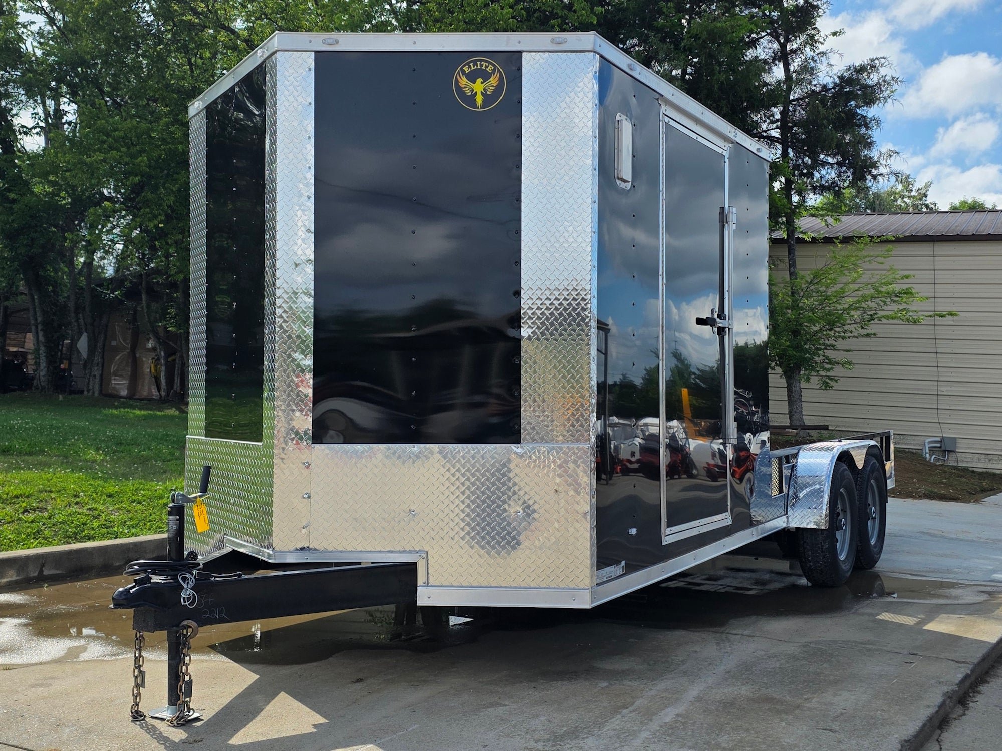 7x20 Black V-nose Hybrid Enclosed Trailer (2) 7K Axles