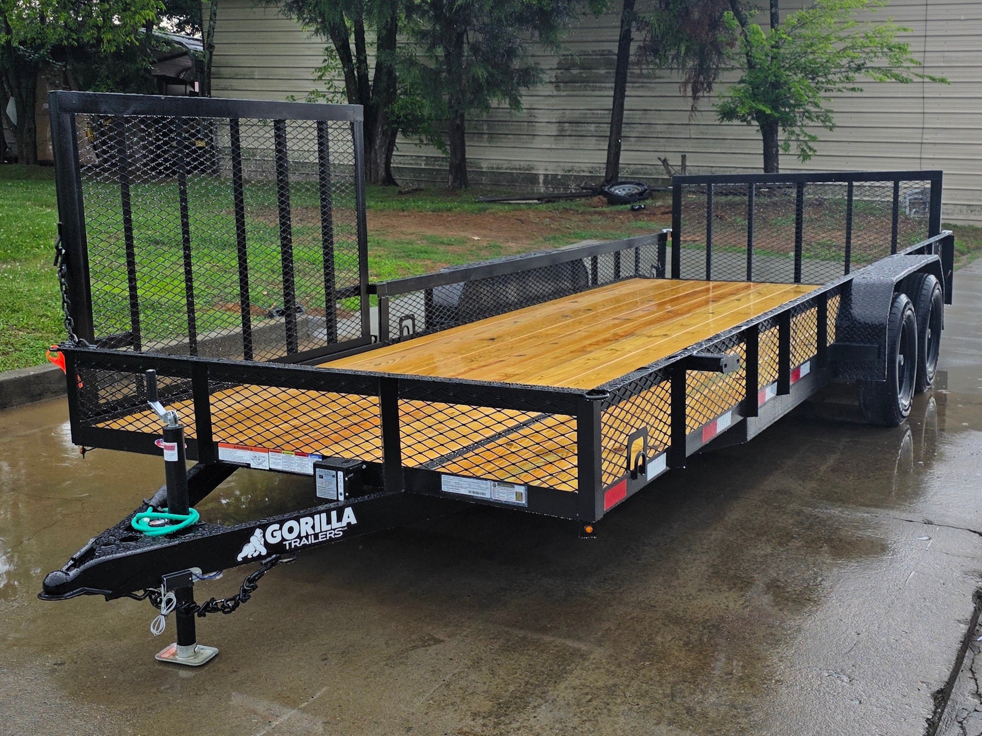 7x20 Dovetail Utility Trailer with 1ft Mesh Side Gate (2) 3,500lb Axles 7K GVWR