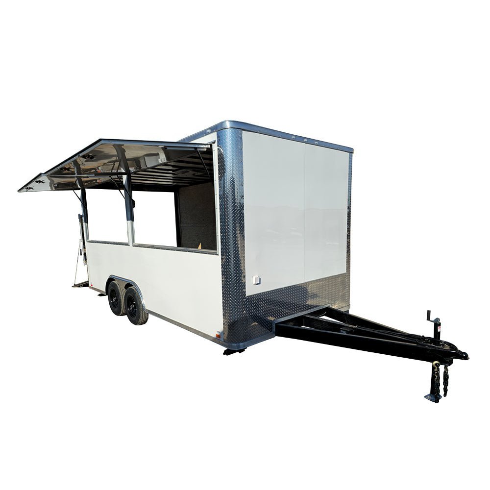 8.5' X 18' White Marketing Event Concession Trailer