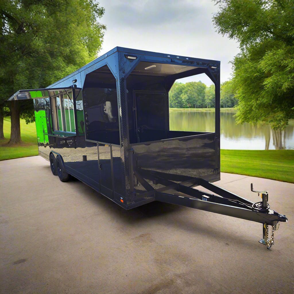 8.5' X 25' Black Concession Trailer Food Event Catering