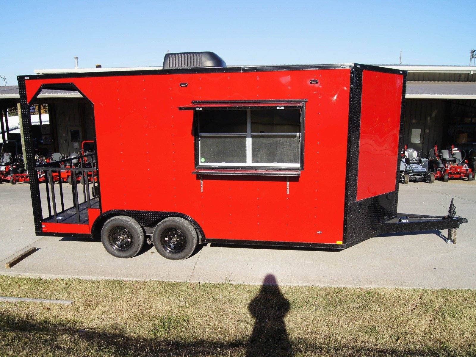 8.5x16 Elite Porch Concession Food Trailer Merchandising with Blackout Pkg