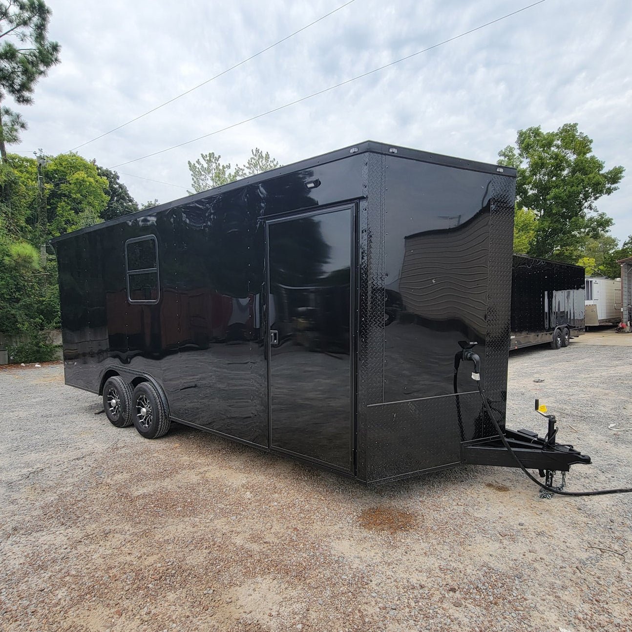 8.5' X 20' Custom Enclosed Trailer Black With Blackout Food Event Catering