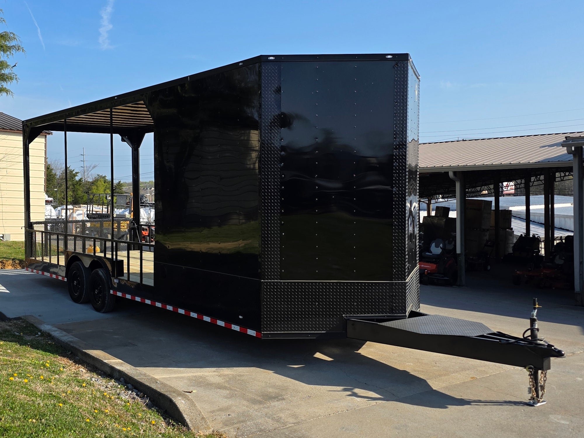 8.5'x26' Black Hybrid Trailer w/ Roof Covered Rear Deck & Generator platform