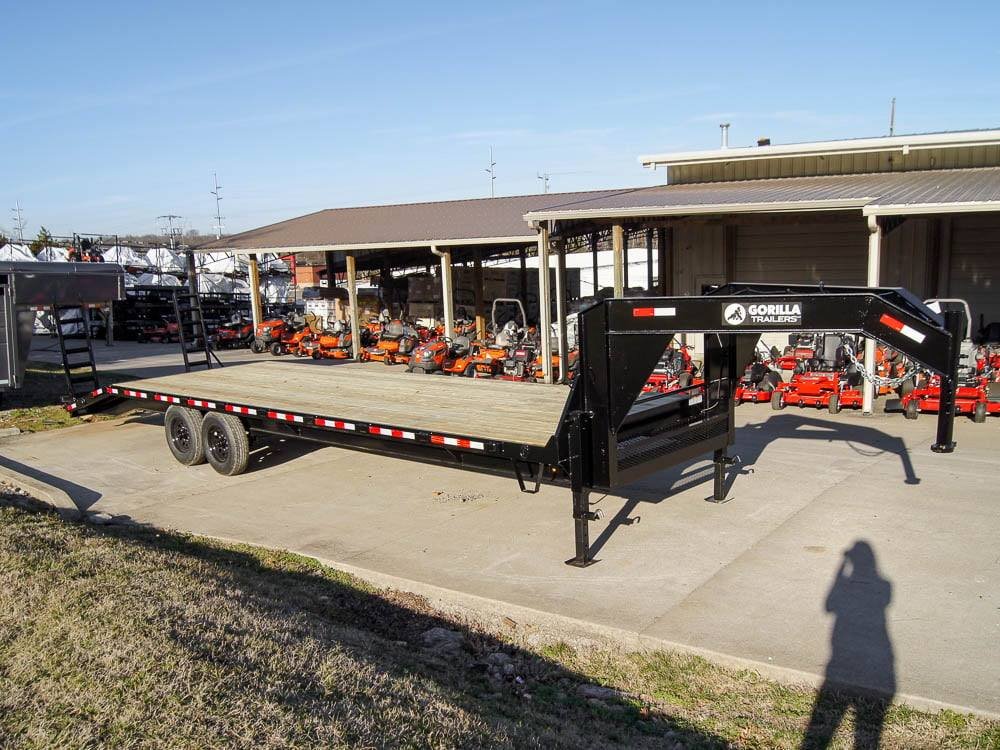 8.5x30 IBeam Gooseneck Deckover Trailer (2) 7K Axles Stand-Up Ramps 14K GVWR