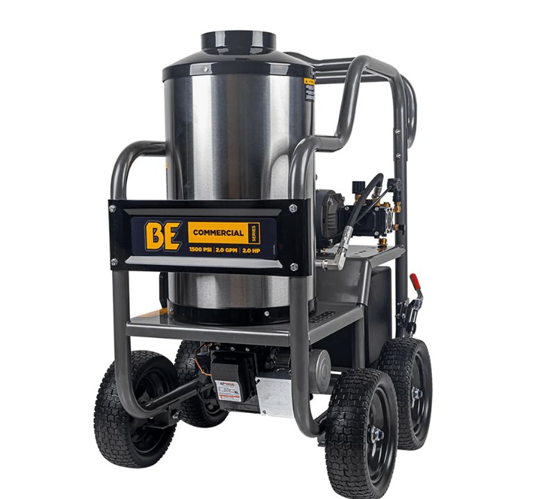 BE HW152EA Hot Water Pressure Washer 1500 PSI 2.0 GPM TechTop Electric Motor