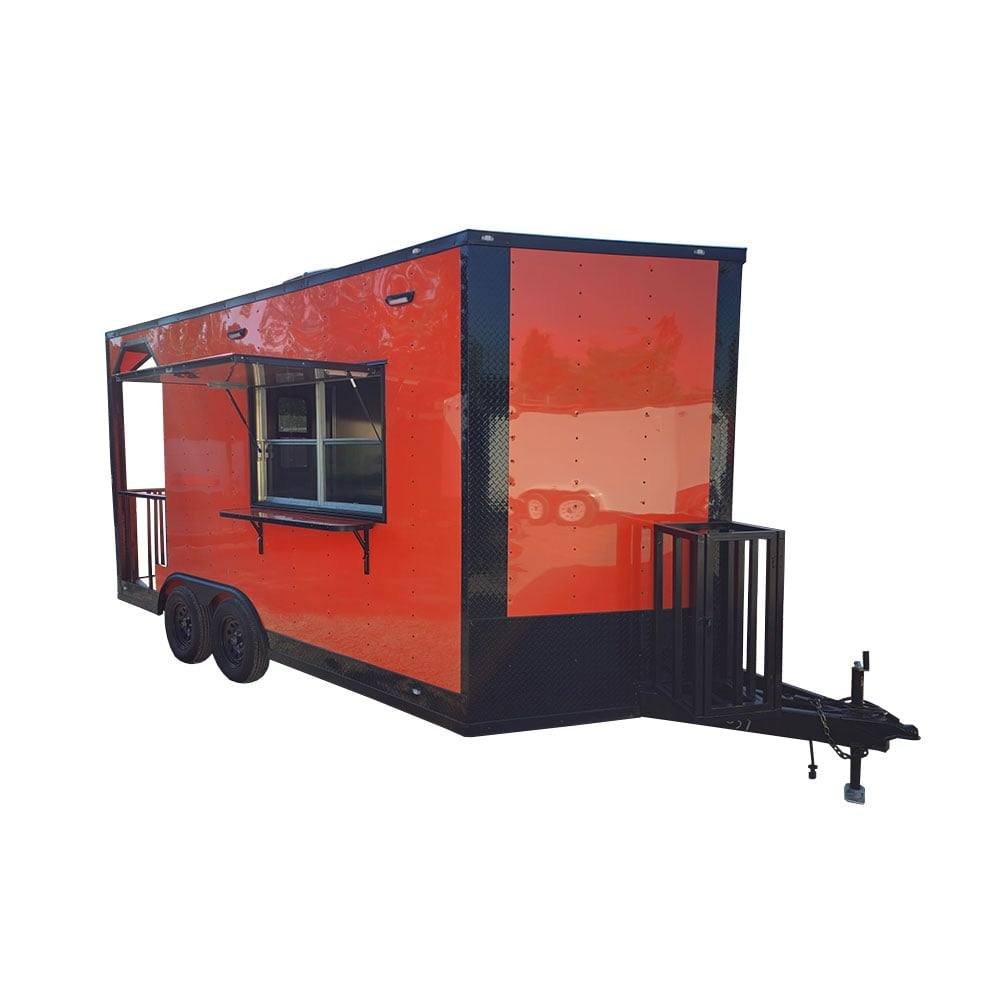 Concession Trailer 8.5' X 16' Orange Event Catering Porch