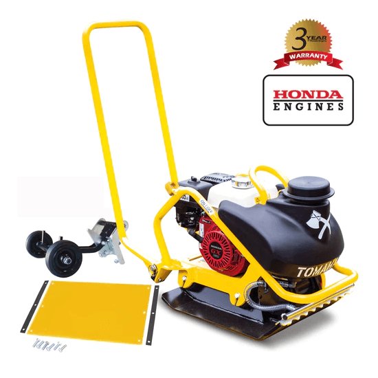 Tomahawk TPC90H Vibrating Plate Compactor Honda Wheels + Polypad